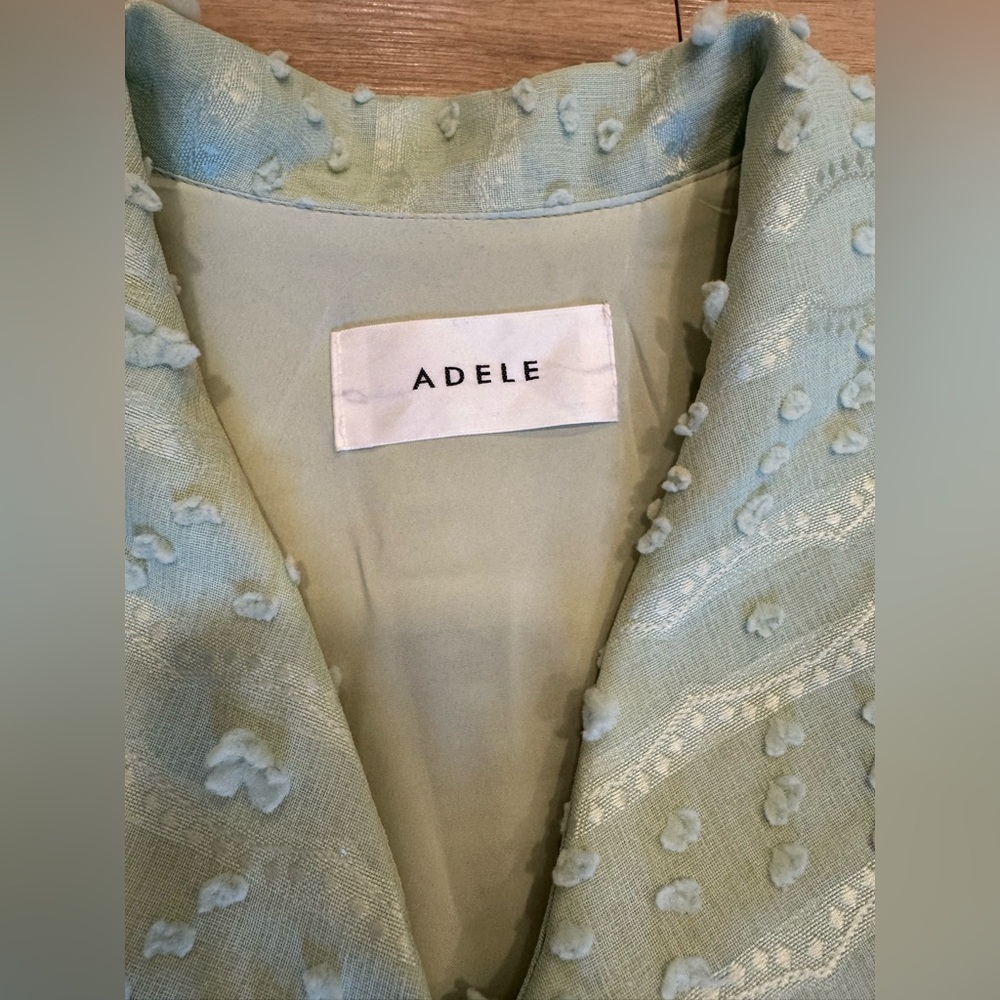 Adele Light Green Ruffled Button-Front Women's Dr… - image 3